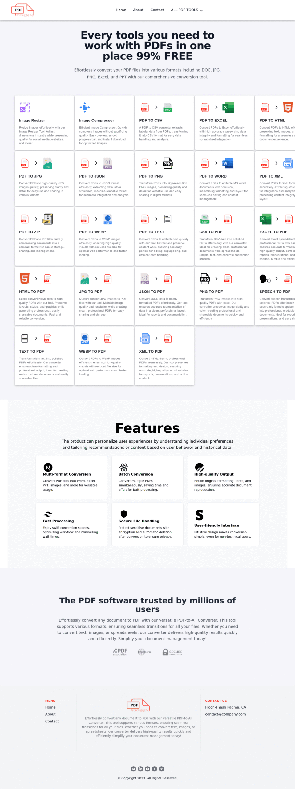 Ultimate PDF Converter Website Source Code With 23 Tools